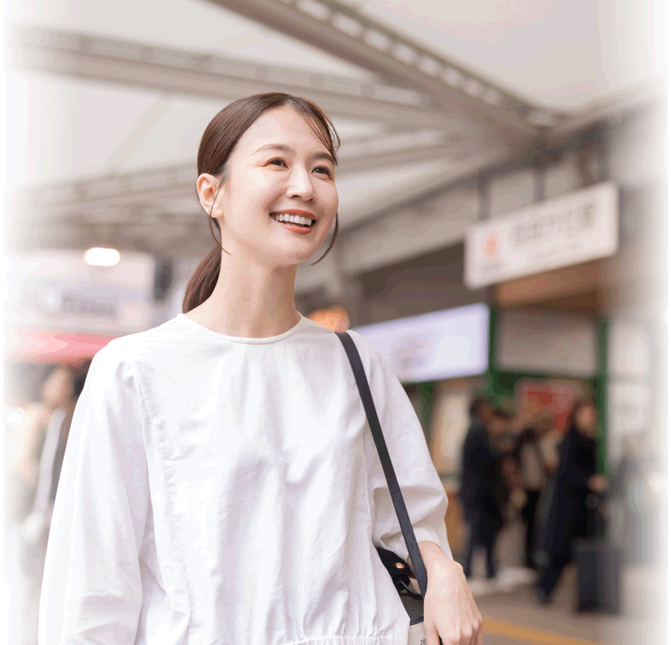 女性患者と自由が丘駅